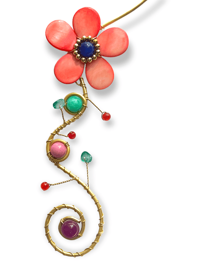 Choker necklace with cascading flower strand - Sundara Joon