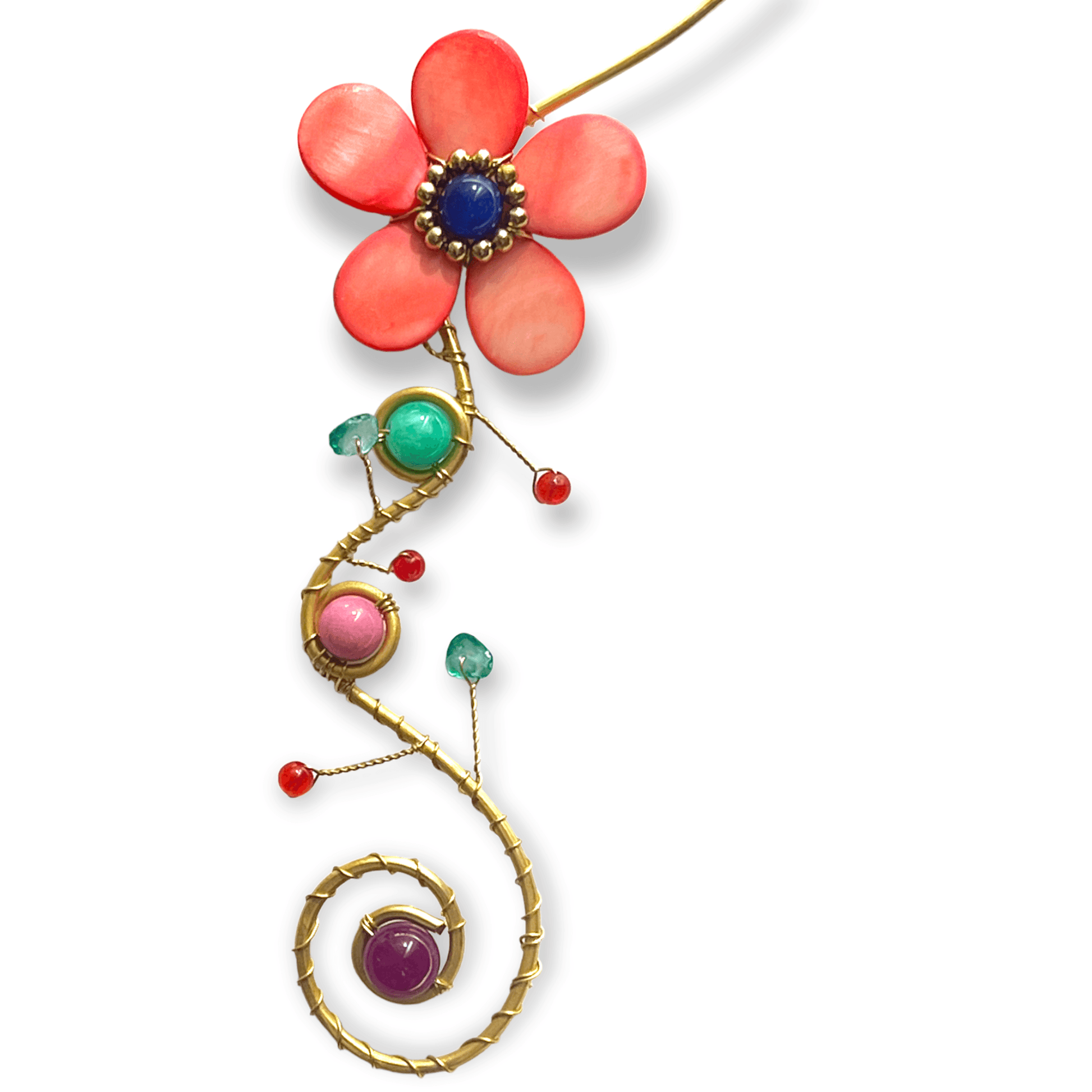 Choker necklace with cascading flower strandSundara Joon