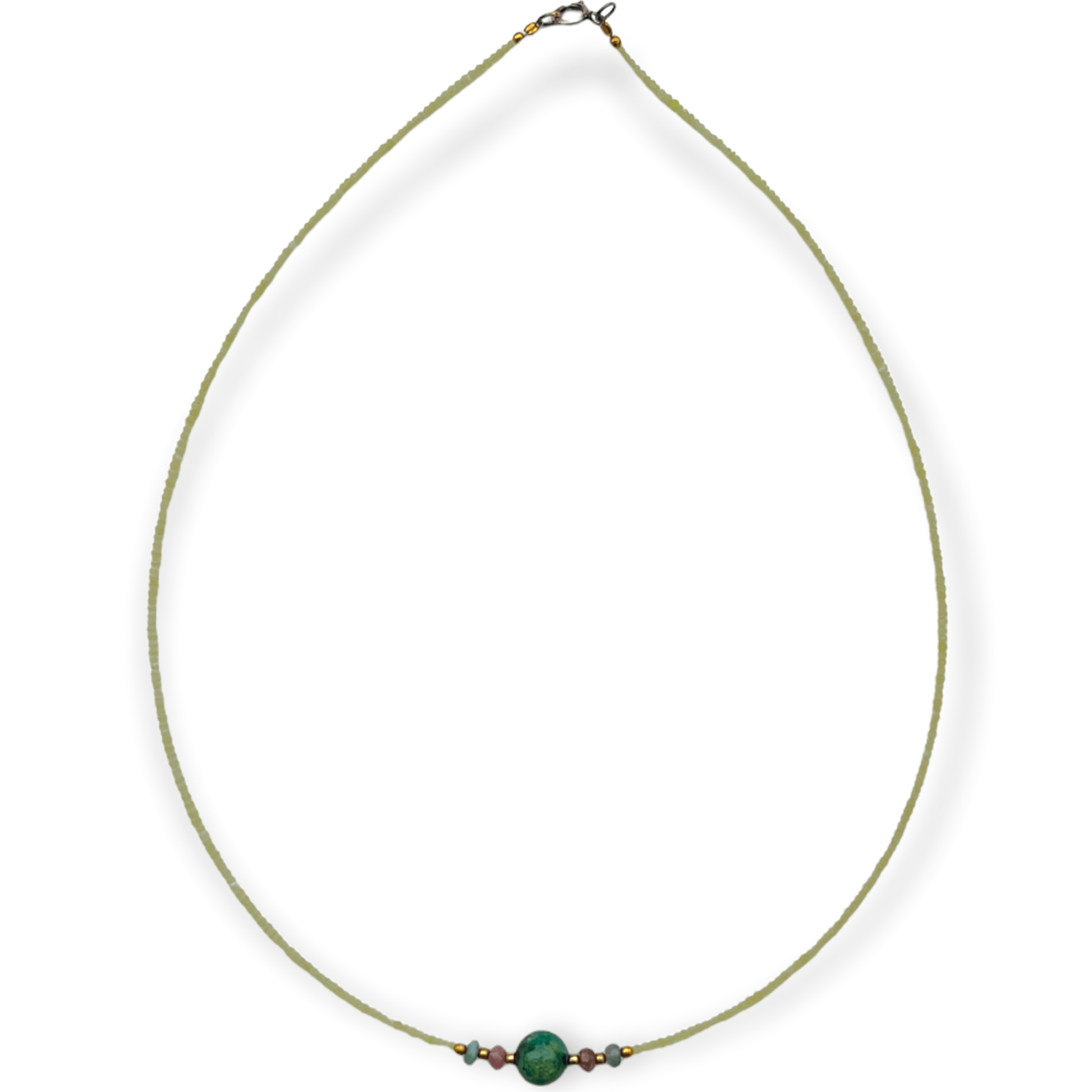 Chrysocolla and yellow jade choker necklace for womenSundara Joon