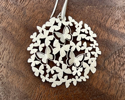 Cluster of butterflies circular drop statement earrings - Sundara Joon