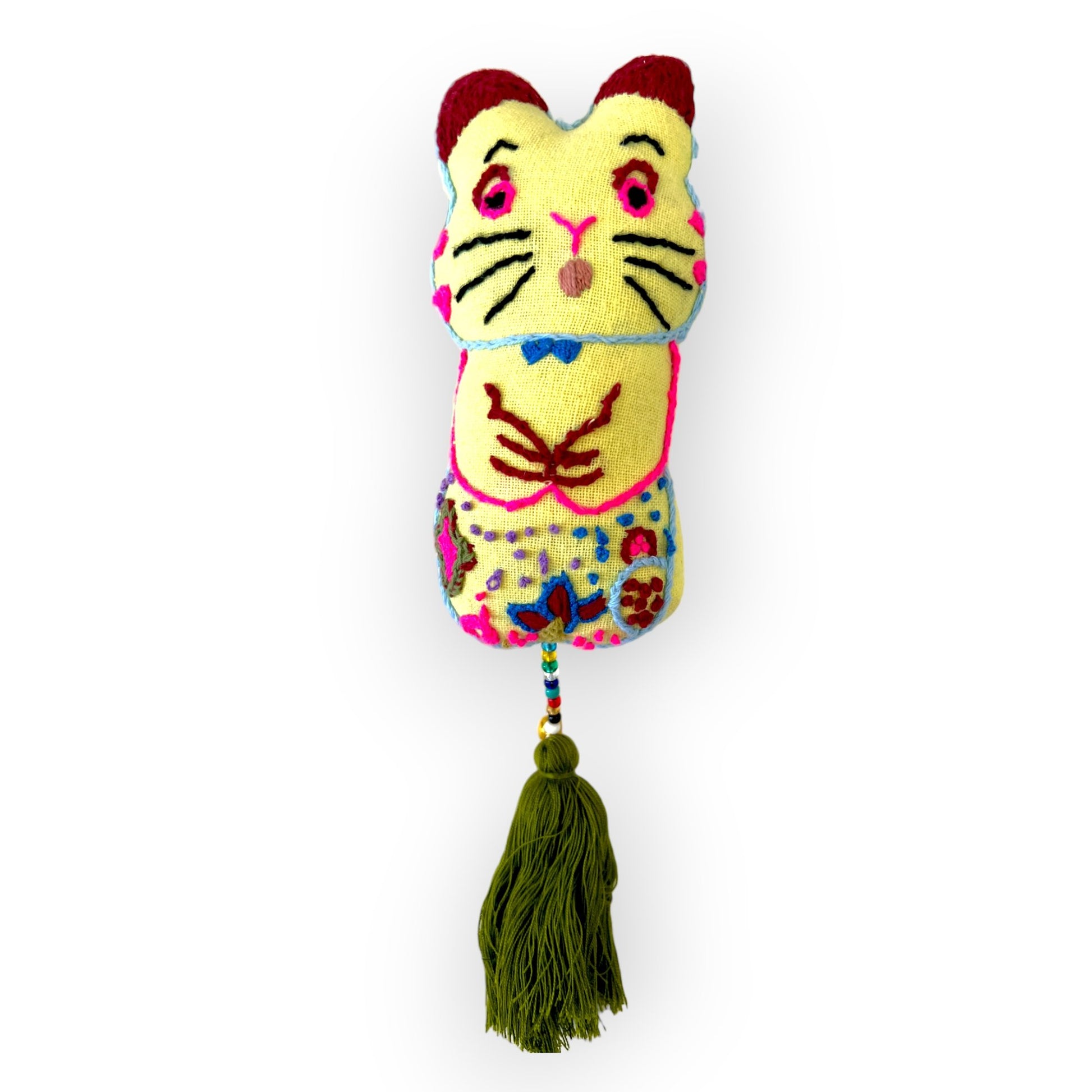 Colorful fabric creature companions for purses and keys - Sundara Joon