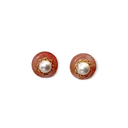 Colorful pearl stud earrings with gemstone backings - Sundara Joon