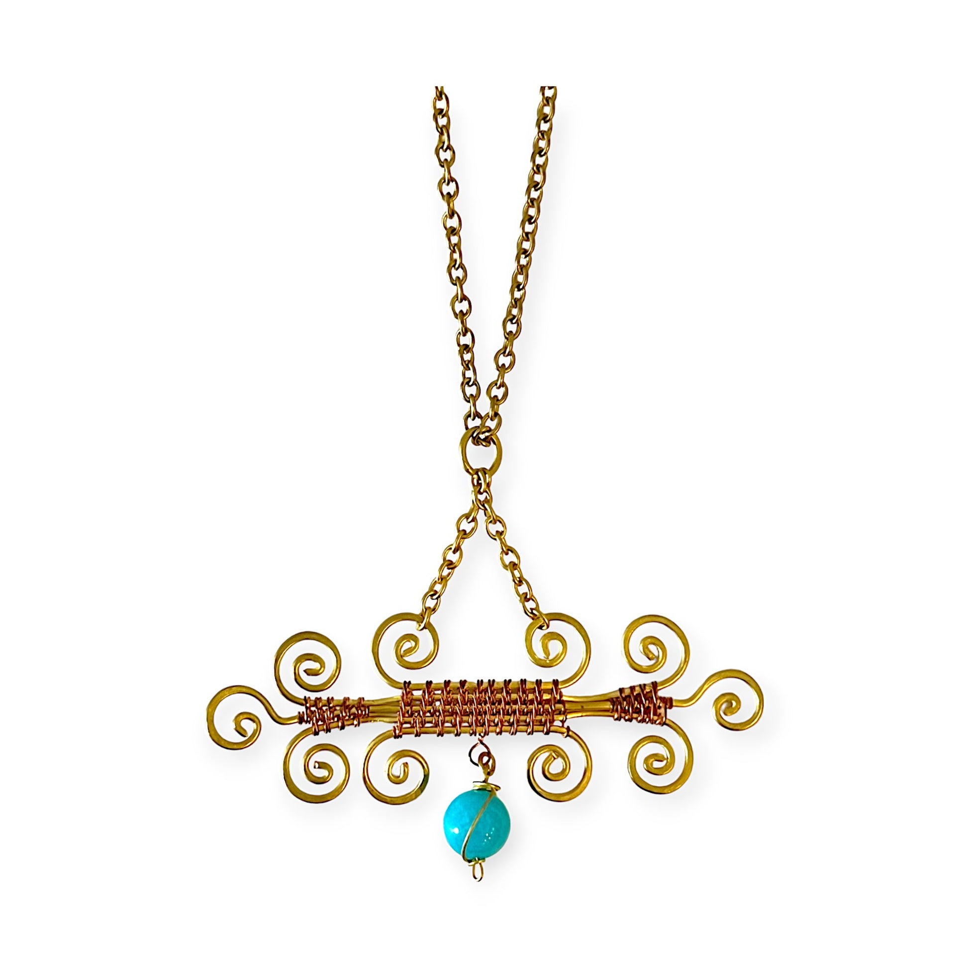 Colorful scroll designed pendant necklace - Sundara Joon
