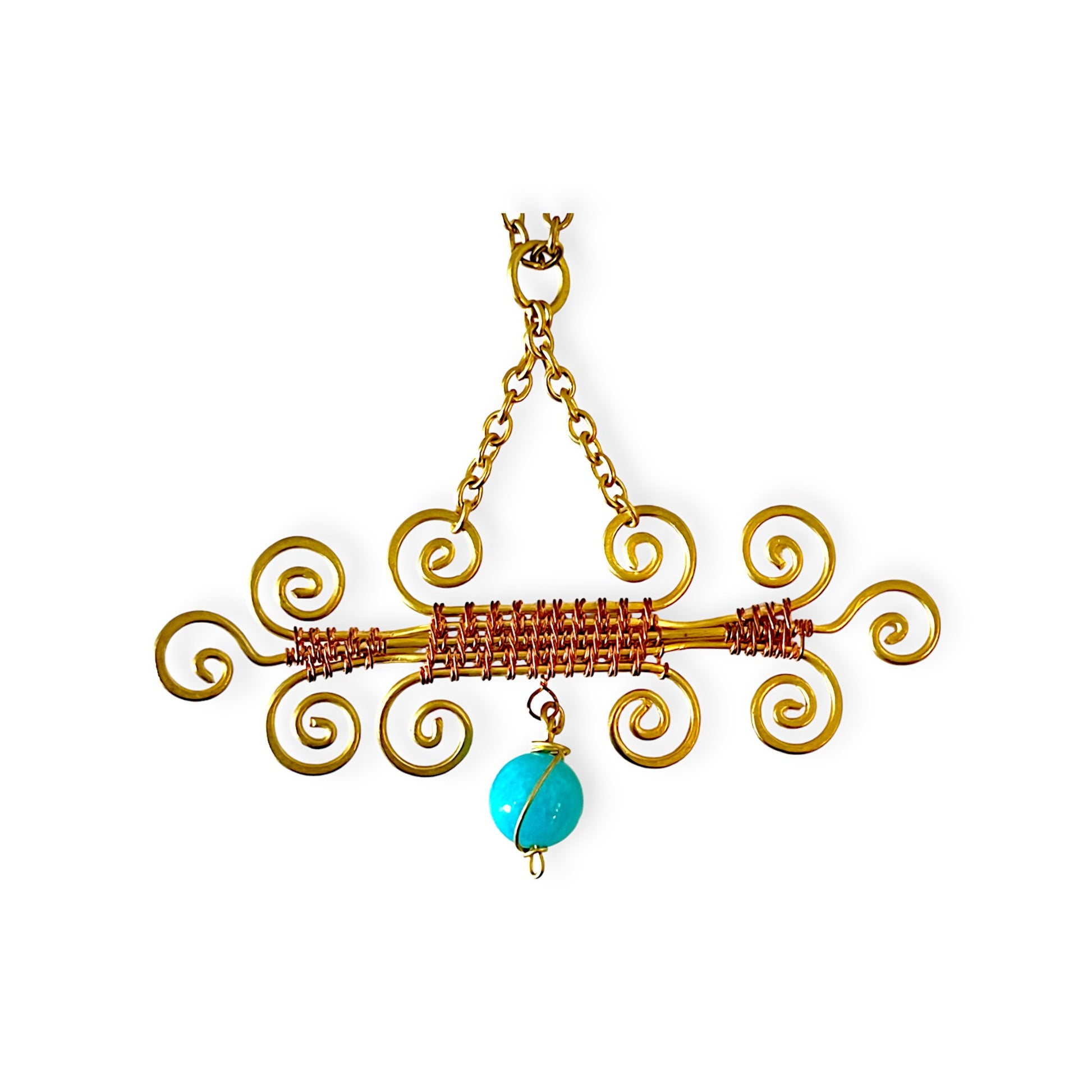 Colorful scroll designed pendant necklace - Sundara Joon