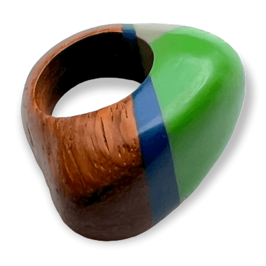 Colorful wooden statement ring - Sundara Joon