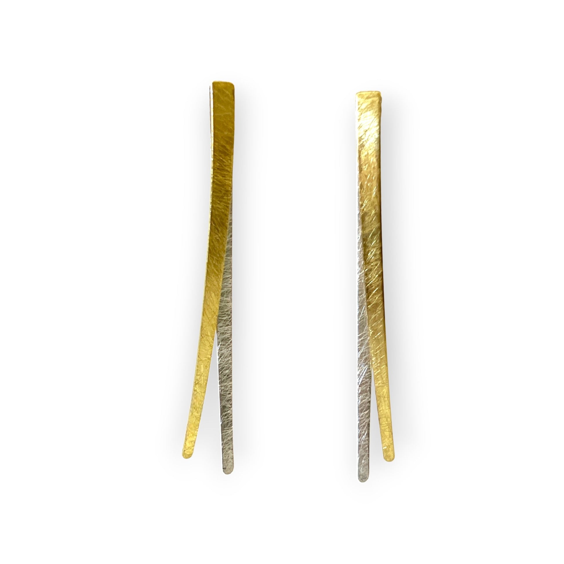 Customizable metal earrings of contrasting strips - Sundara Joon