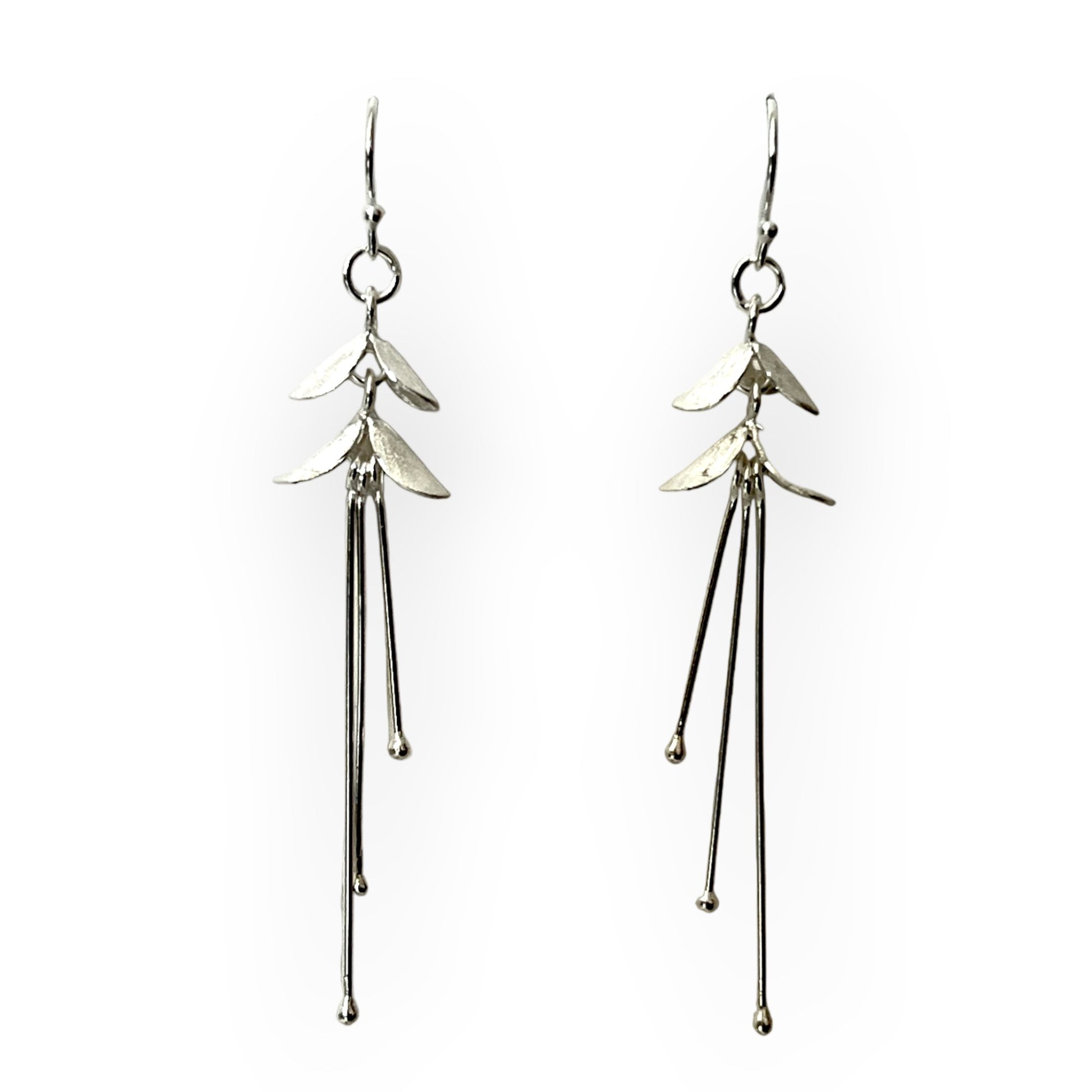 Delicate flower silver drop earrings - Sundara Joon