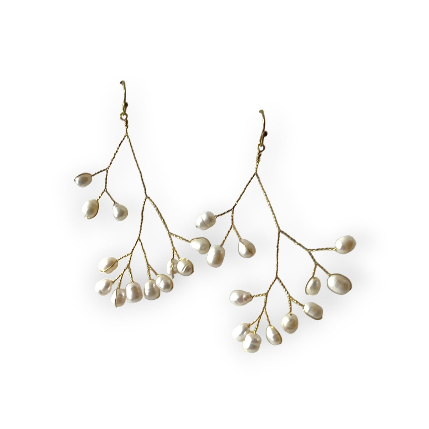 Delicate organic designed freshwater pearl drop earringsSundara Joon