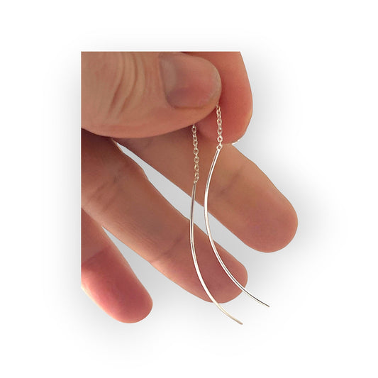 Delicate silver strand drop earrings - Sundara Joon