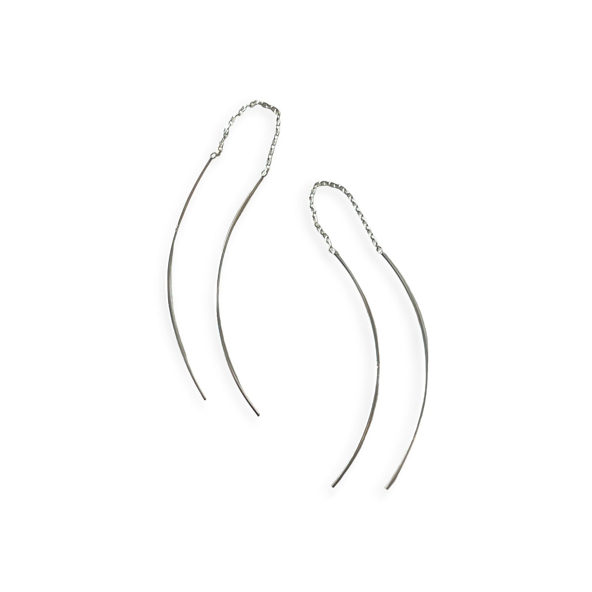 Delicate silver strand drop earrings - Sundara Joon