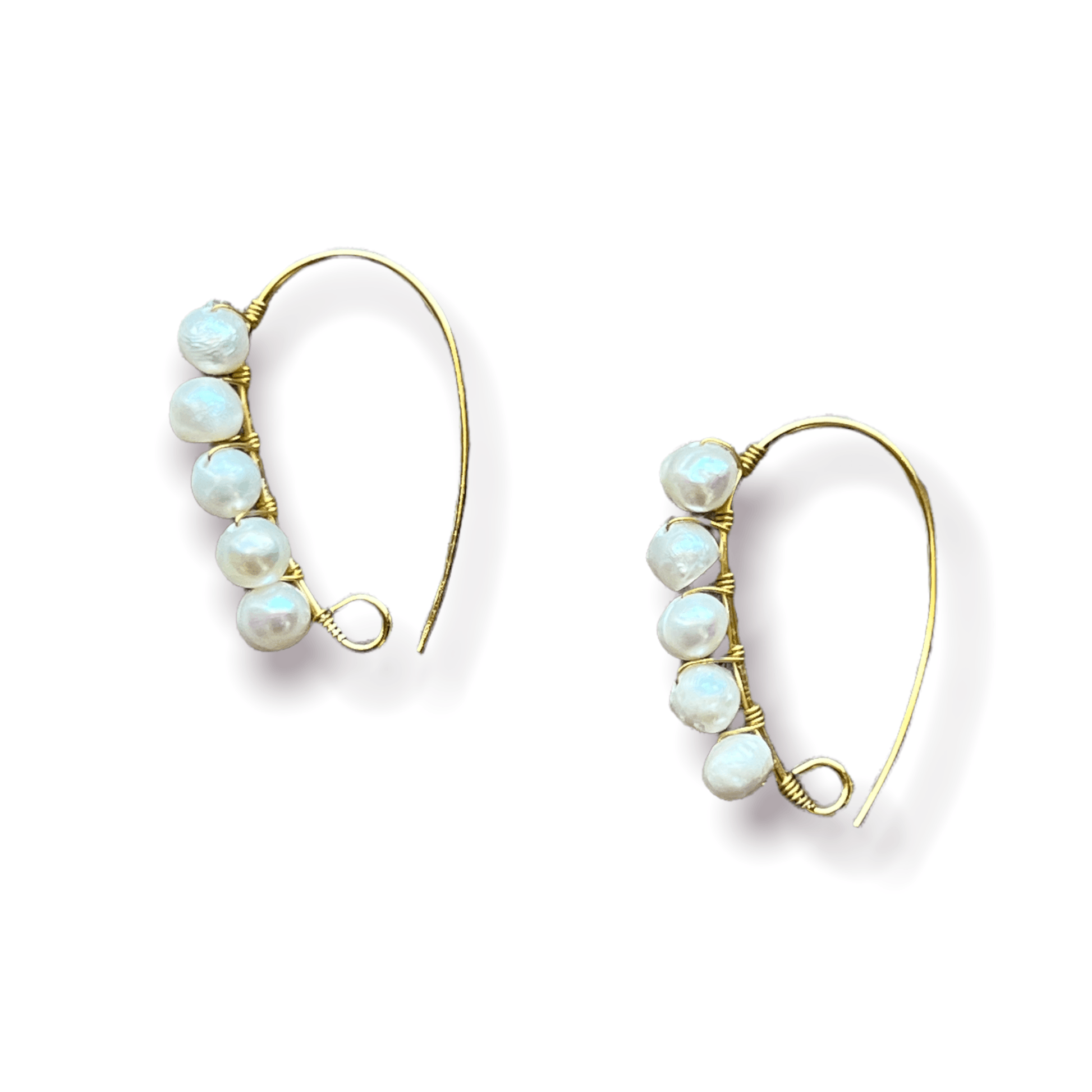Delicate strip of freshwater pearl hoop earringsSundara Joon