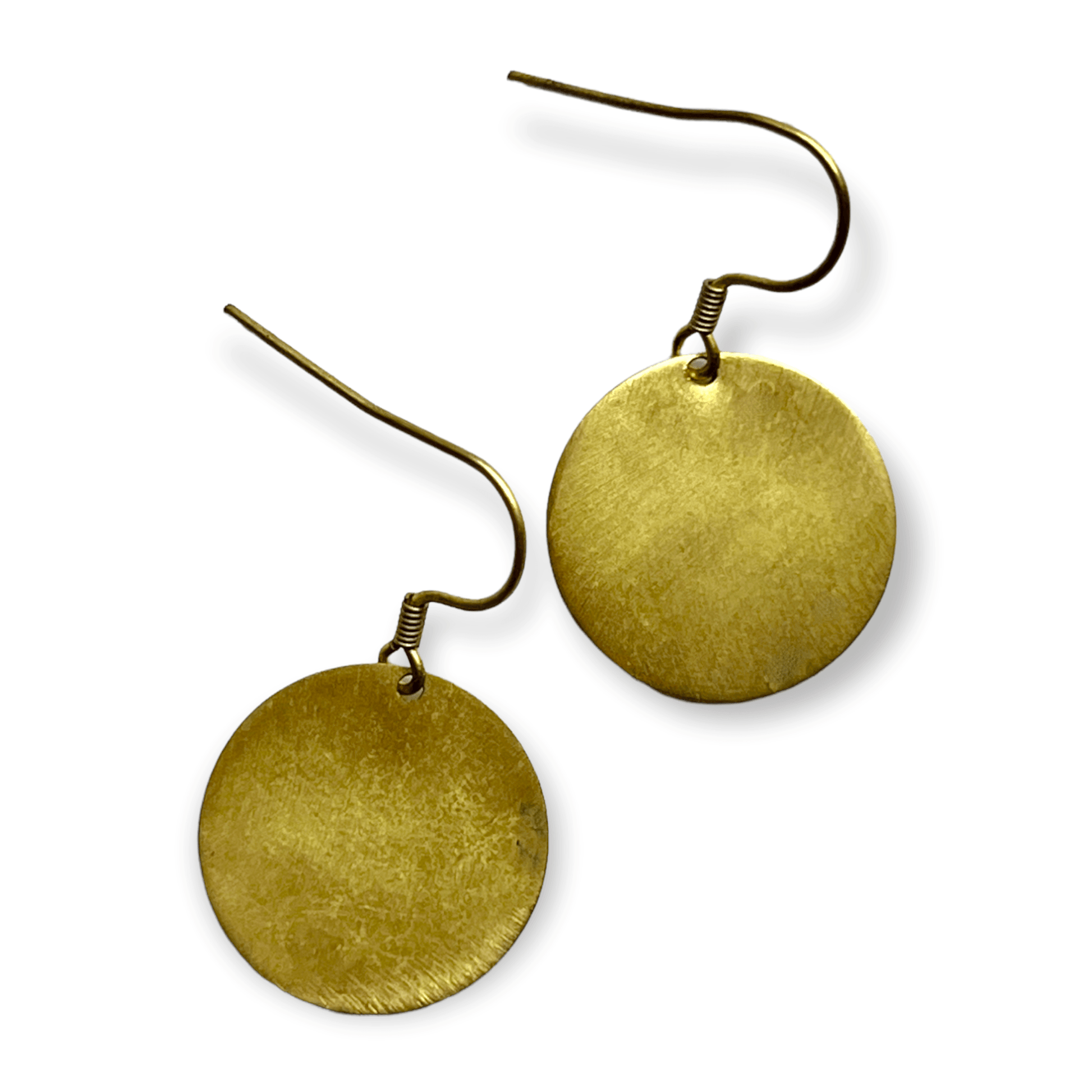 Simple disk drop earrings made of brass - Sundara Joon