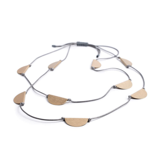 Double strand necklace with geometric details - Sundara Joon