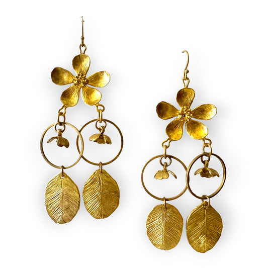 Dramatic floral statement dangling earrings - Sundara Joon