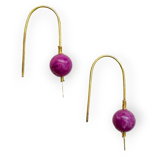 Drop agate earrings with a purple punch - Sundara Joon
