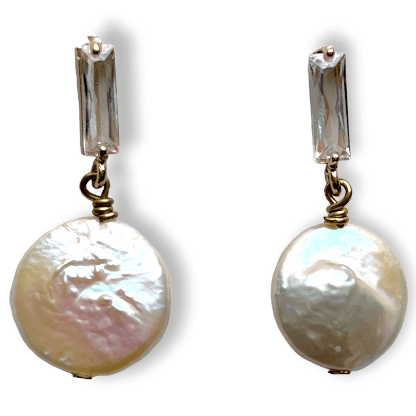Keishi pearl drop earrings in a modern settingSundara Joon