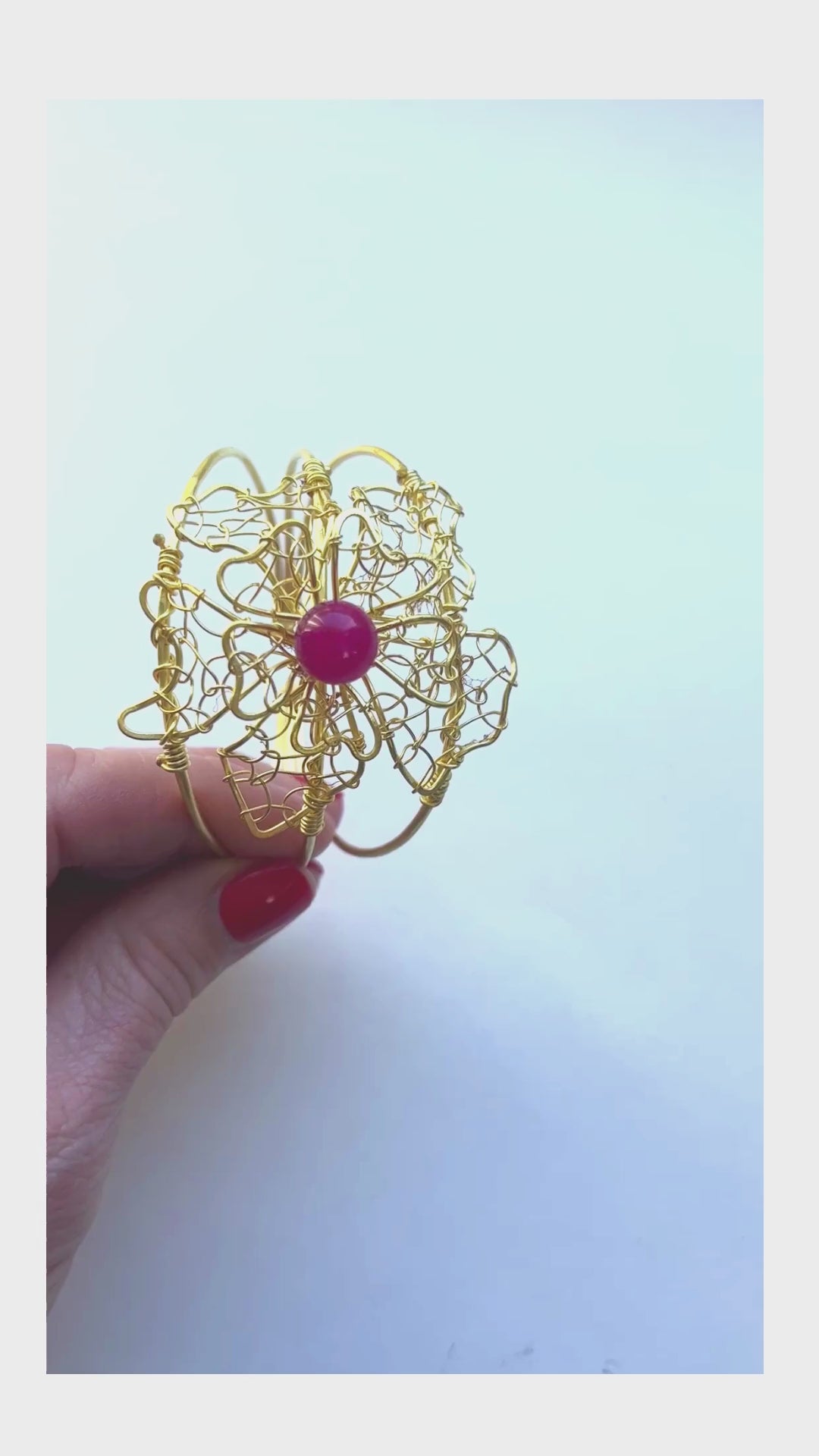 Floral inspired lacy cuff bracelet - Sundara Joon