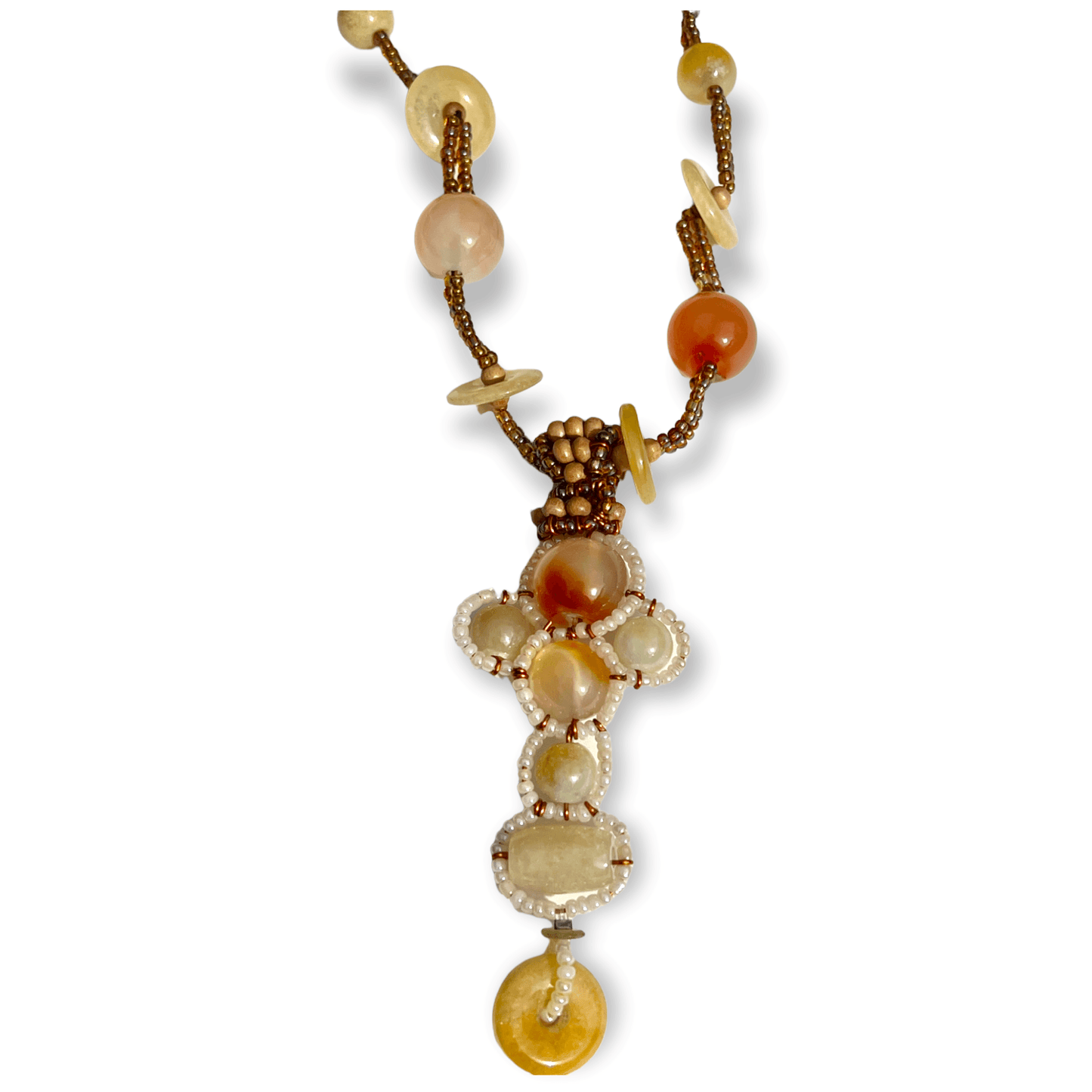 Earth tone amber pendant necklace makes a statement - Sundara Joon