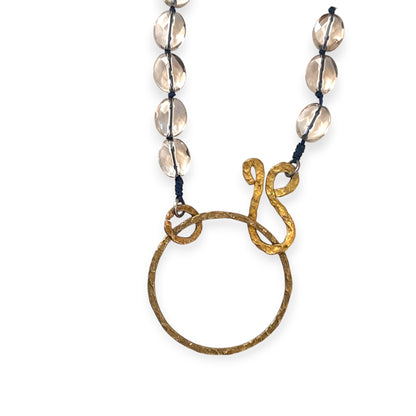Faceted oval smoky quartz beaded statement necklace - Sundara Joon