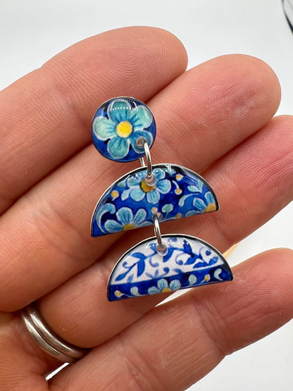 Floral drop earrings in blueSundara Joon