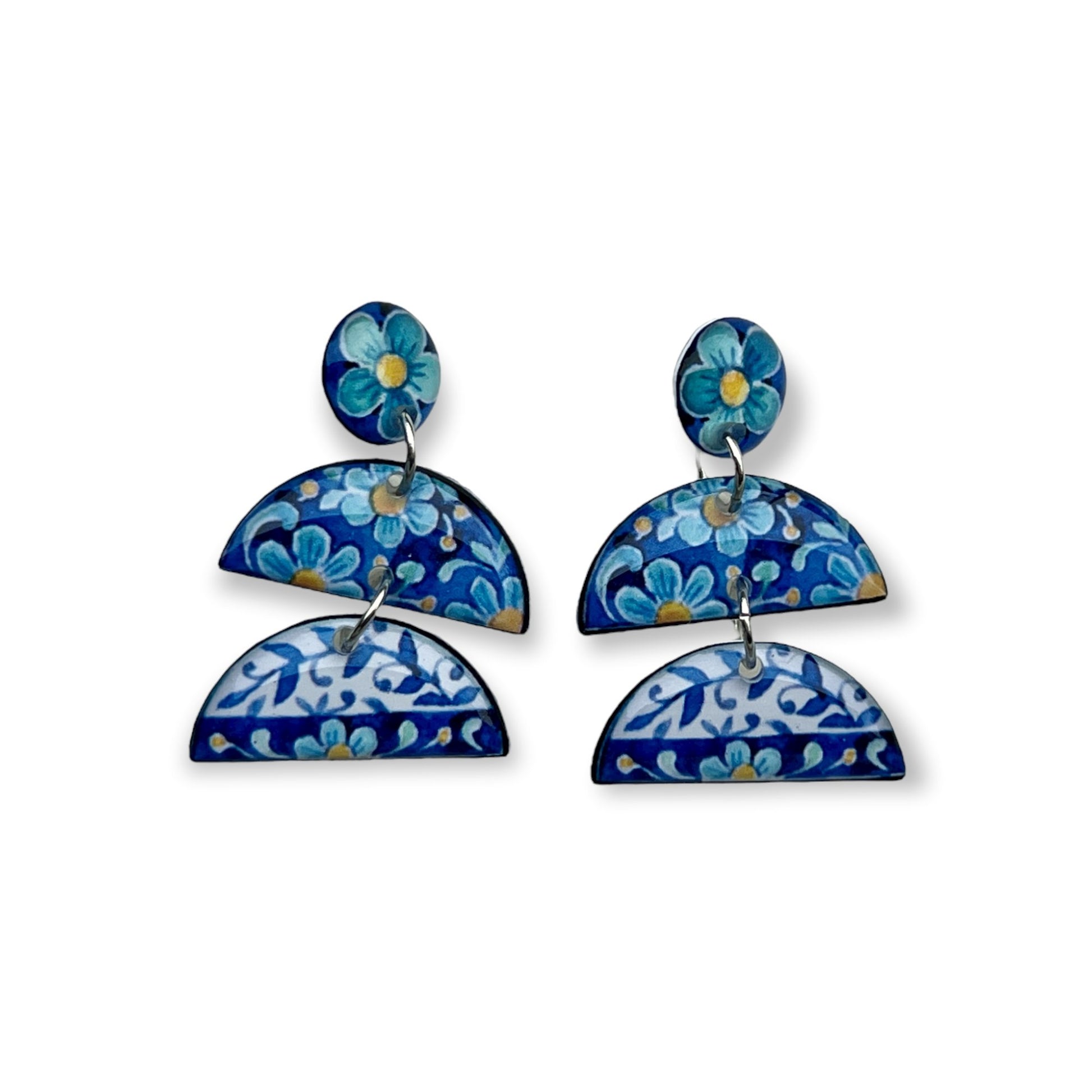 Floral drop earrings in blueSundara Joon