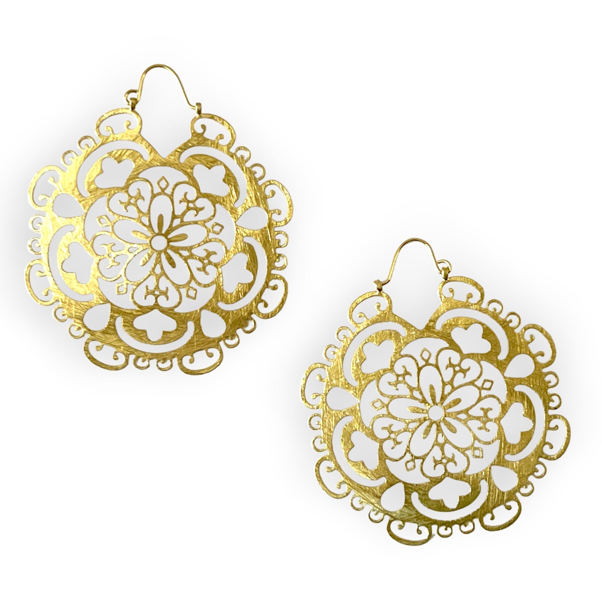 Floral filigree inspired dangling statement earringsSundara Joon