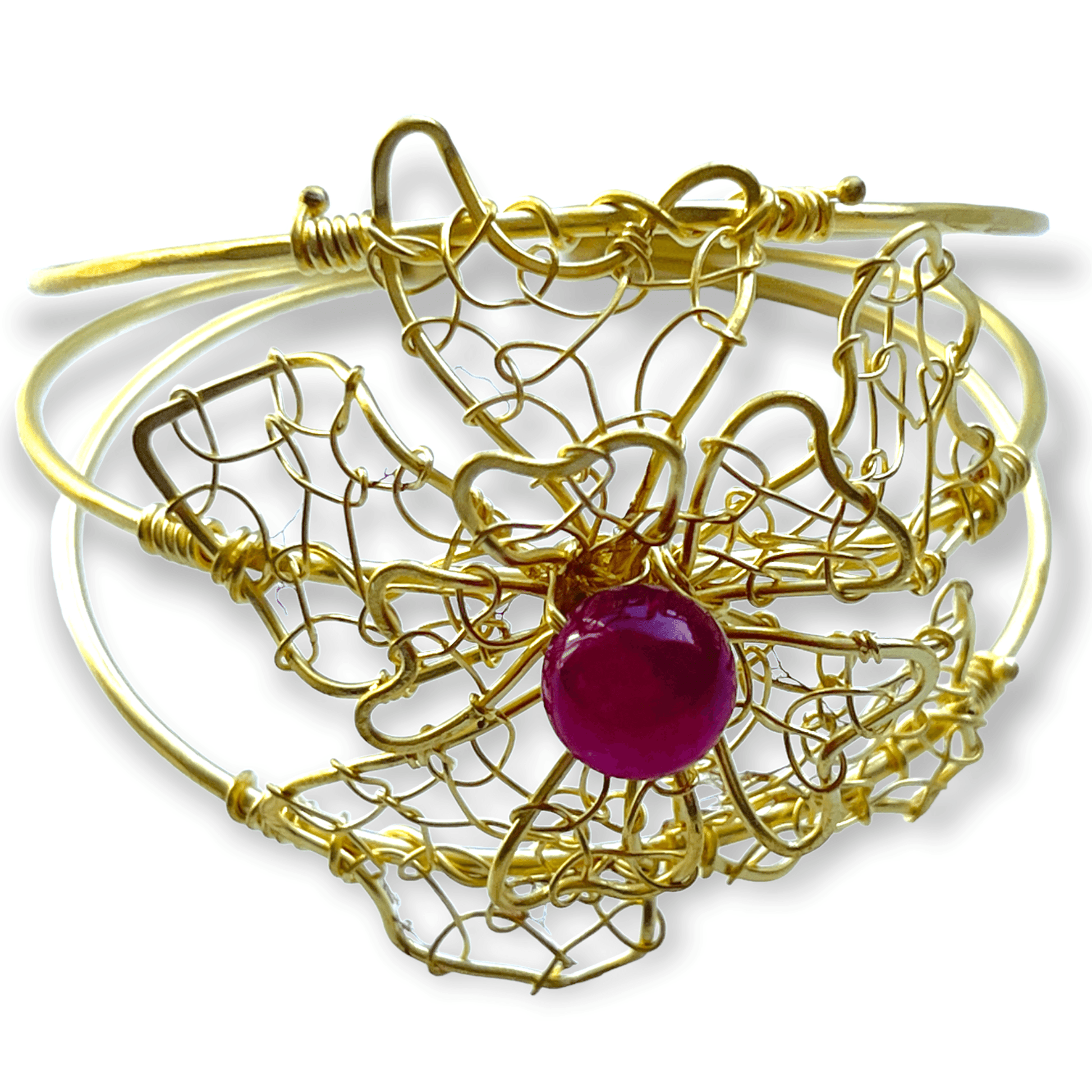 Floral inspired lacy gemstone cuff braceletSundara Joon