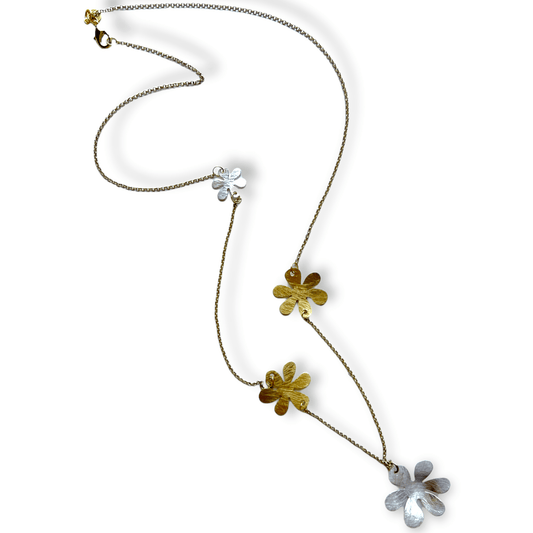 Flower motif metal chain necklace for a modern feel - Sundara Joon