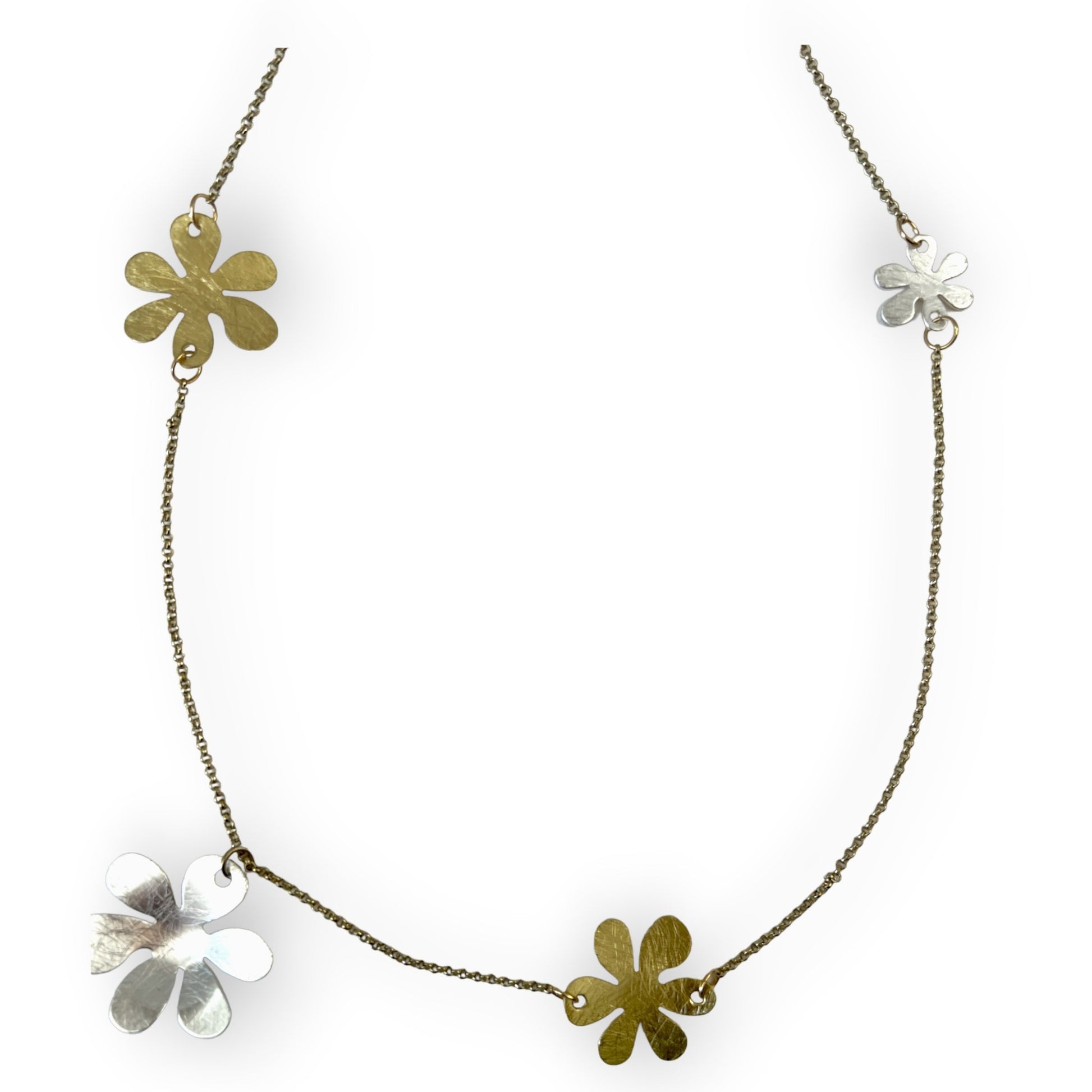 Flower motif metal chain necklace for a modern feel - Sundara Joon
