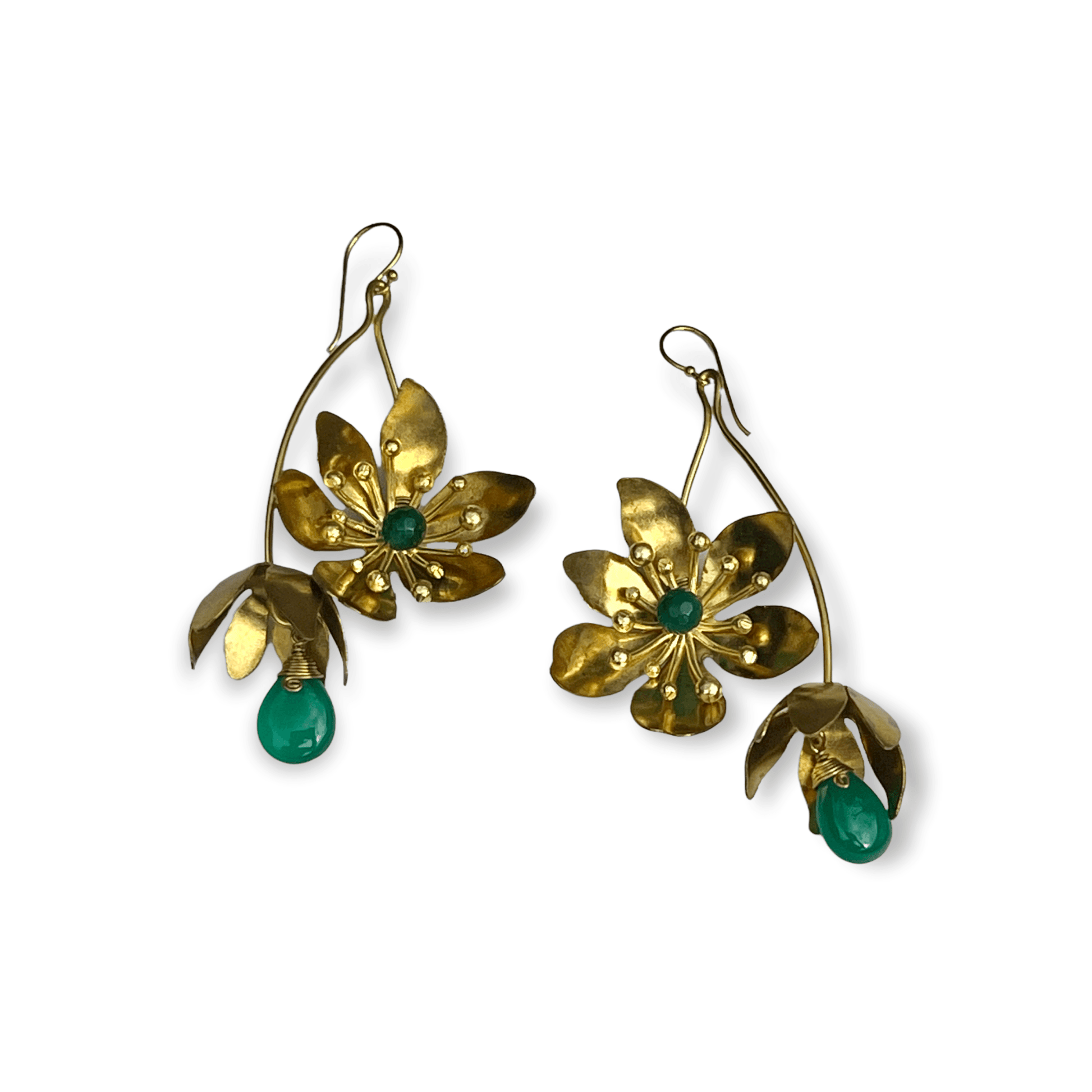 Flower Power - floral drop statement earrings with gemstonesSundara Joon