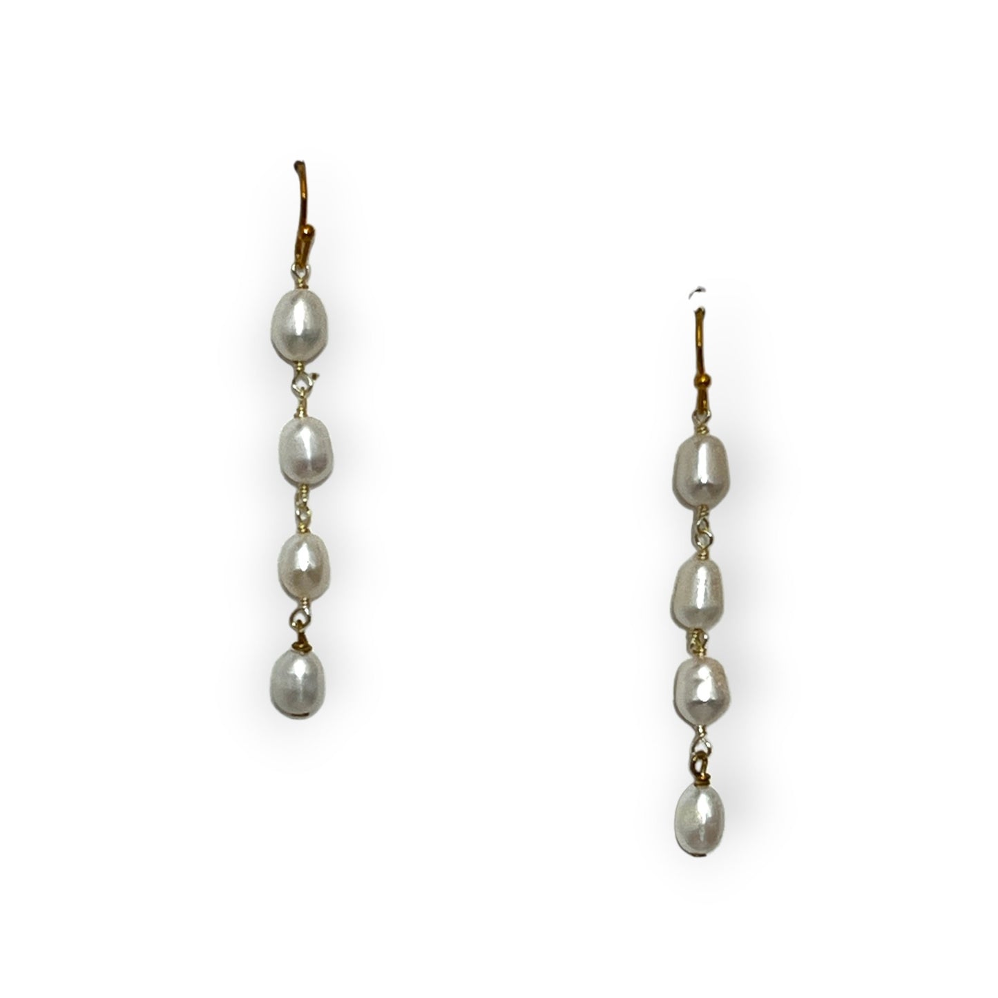 Freshwater pearl string drop earrings - Sundara Joon
