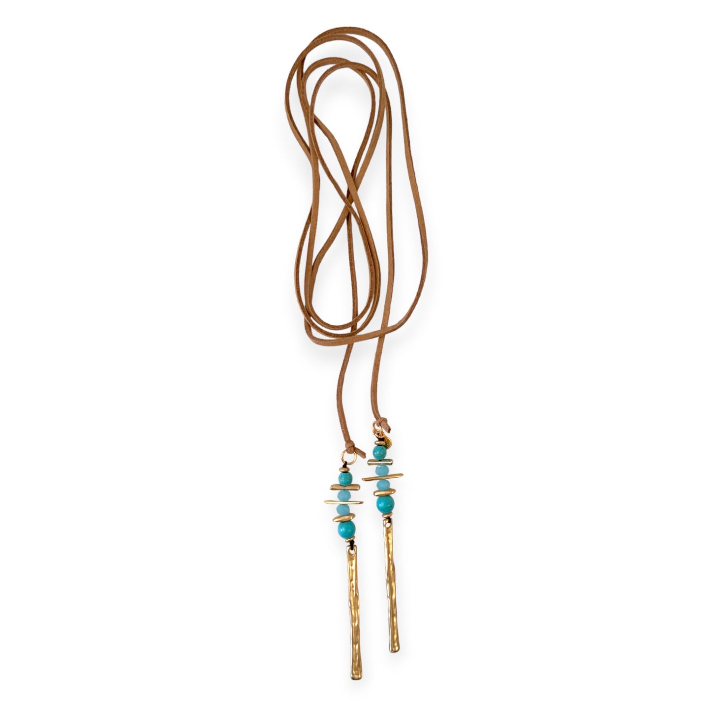 Gemstone beaded leather lariat necklace - Sundara Joon
