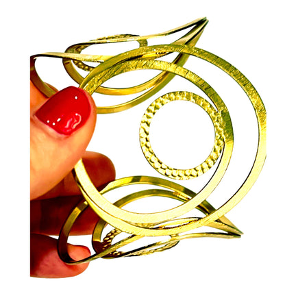 Geometric inspired brass cuff bracelet - Sundara Joon