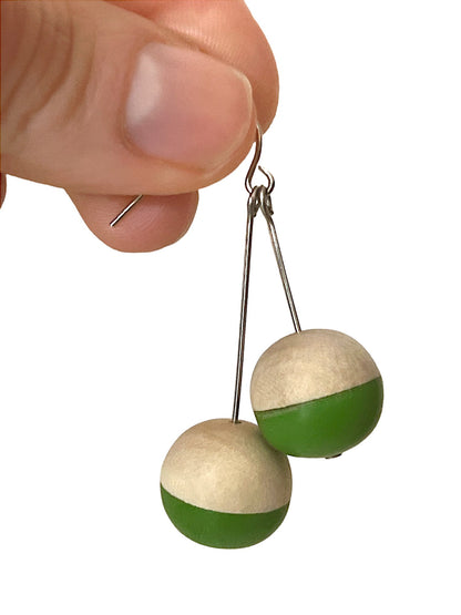 Green and white sphere drop earrings - Sundara Joon