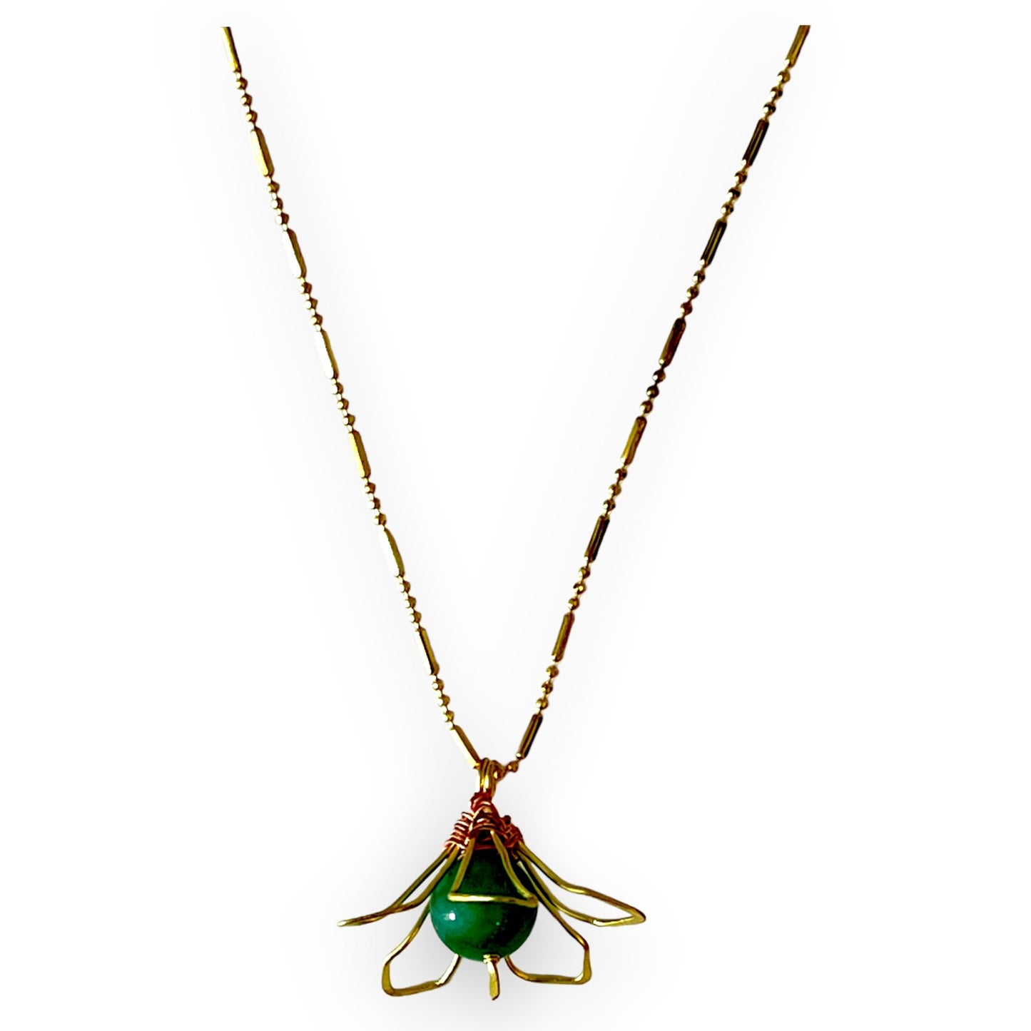 Green chalcedony blossom pendant necklace - Sundara Joon