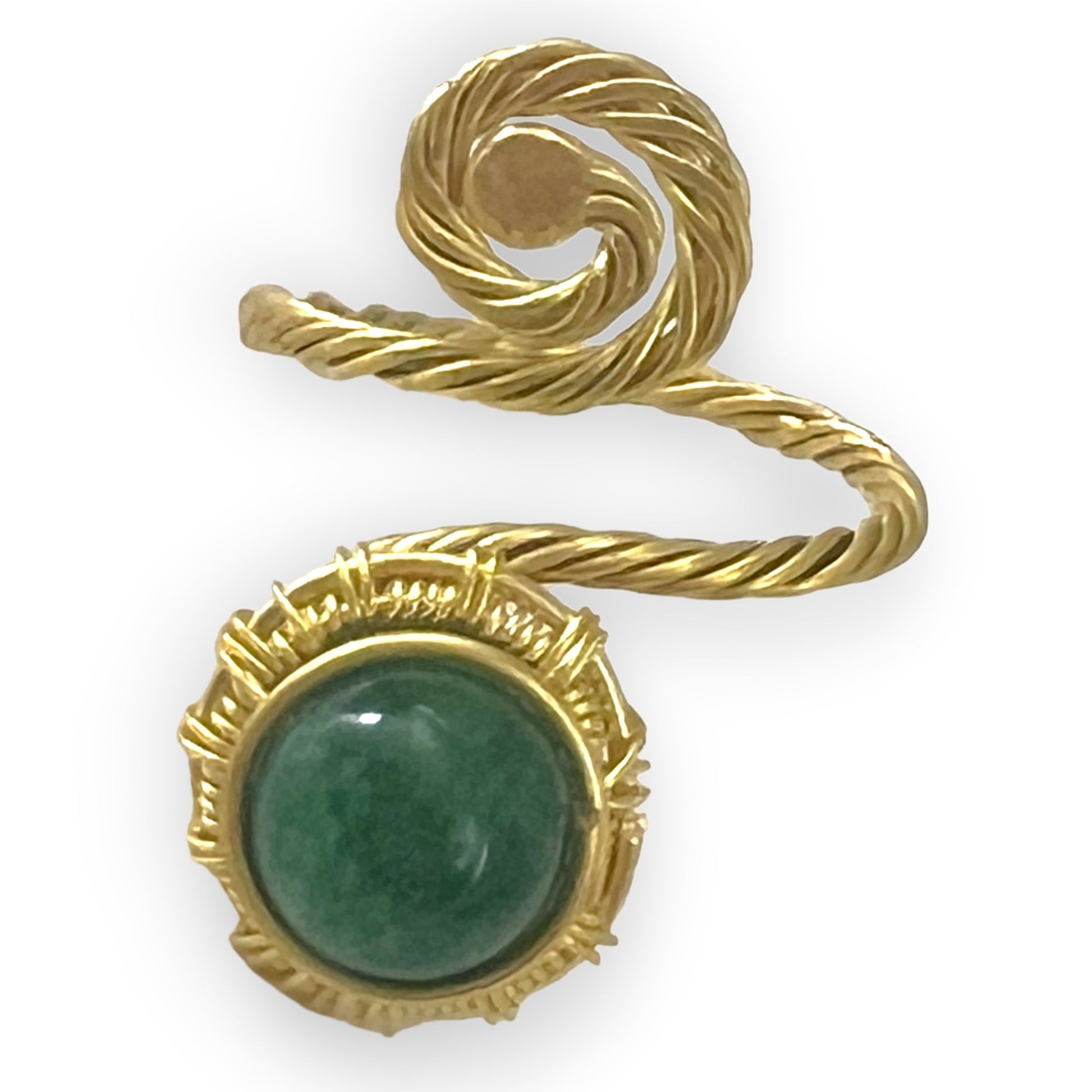 Green gemstone swirl statement ring - Sundara Joon
