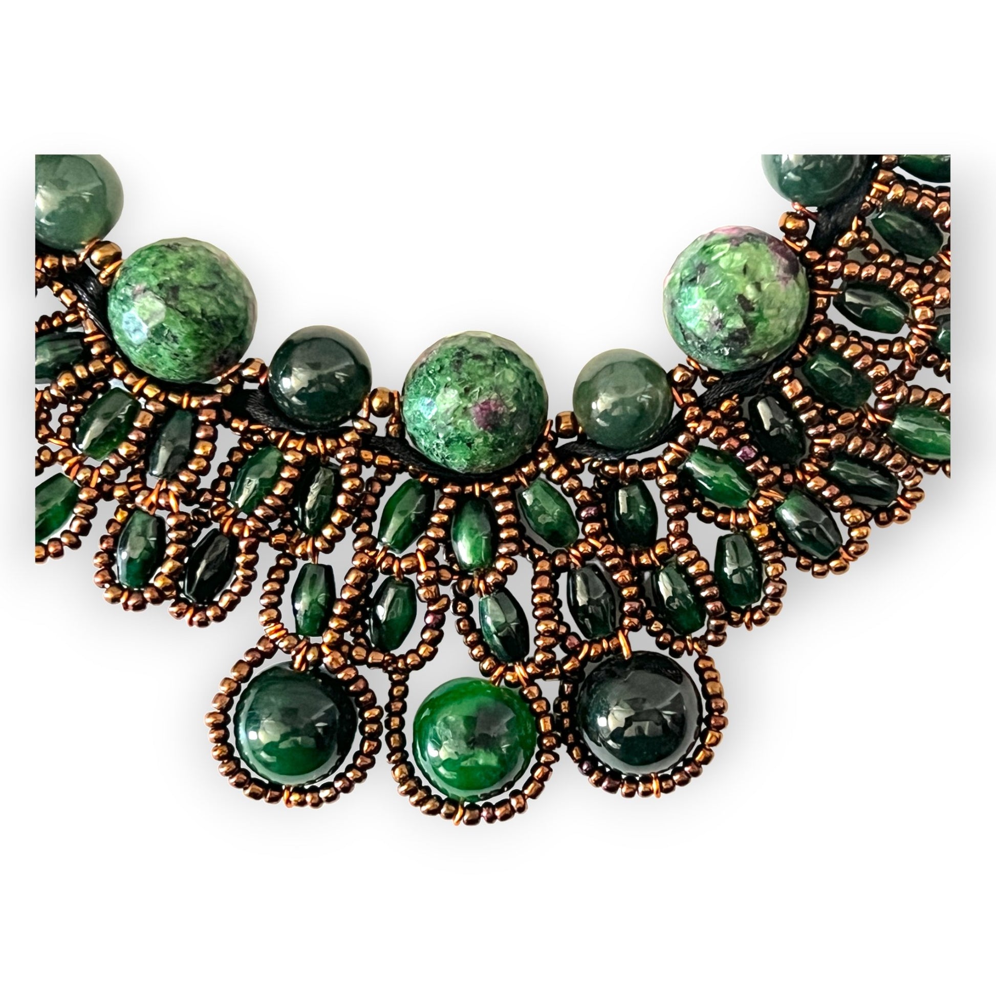 Green jade collar statement necklaceSundara Joon