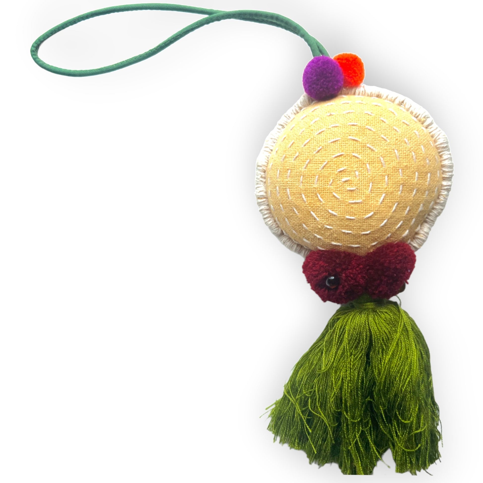 Colorful handcrafted fabric purse or door ornamentSundara Joon