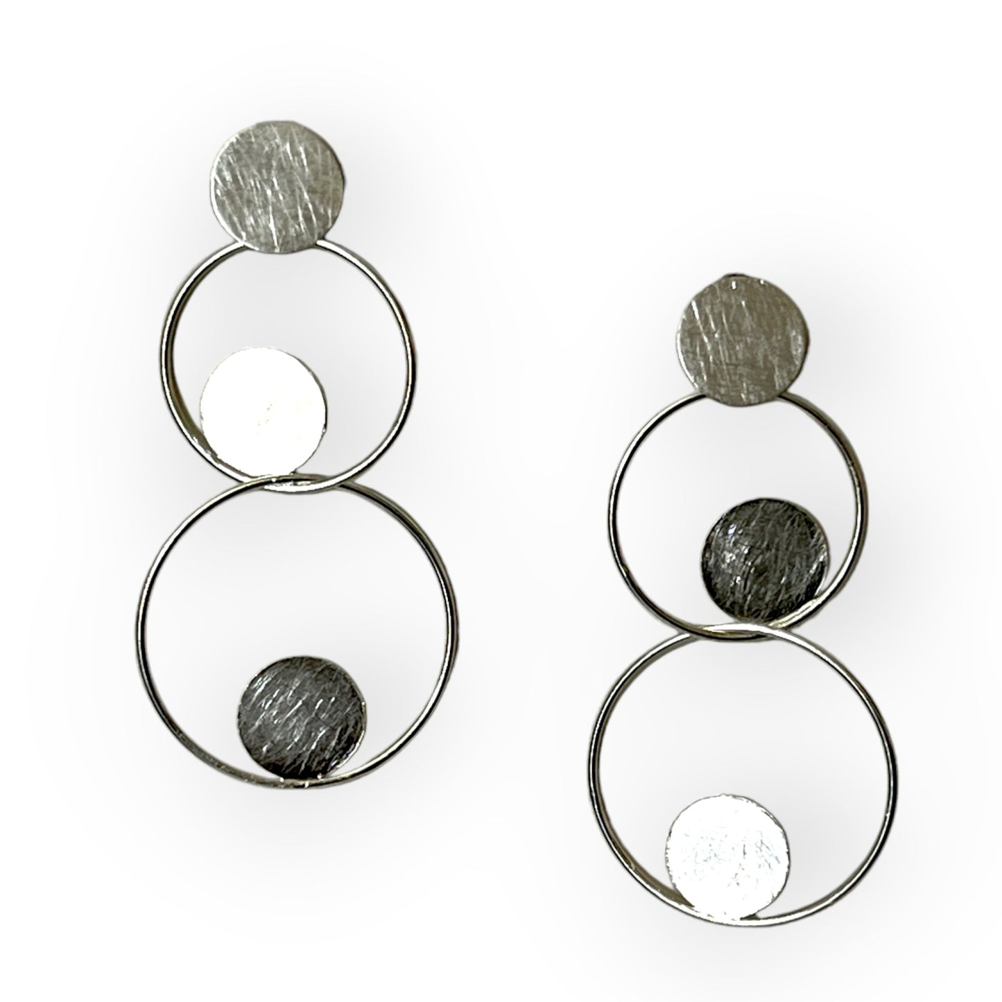 Interlocking circles sterling silver drop earrings - Sundara Joon