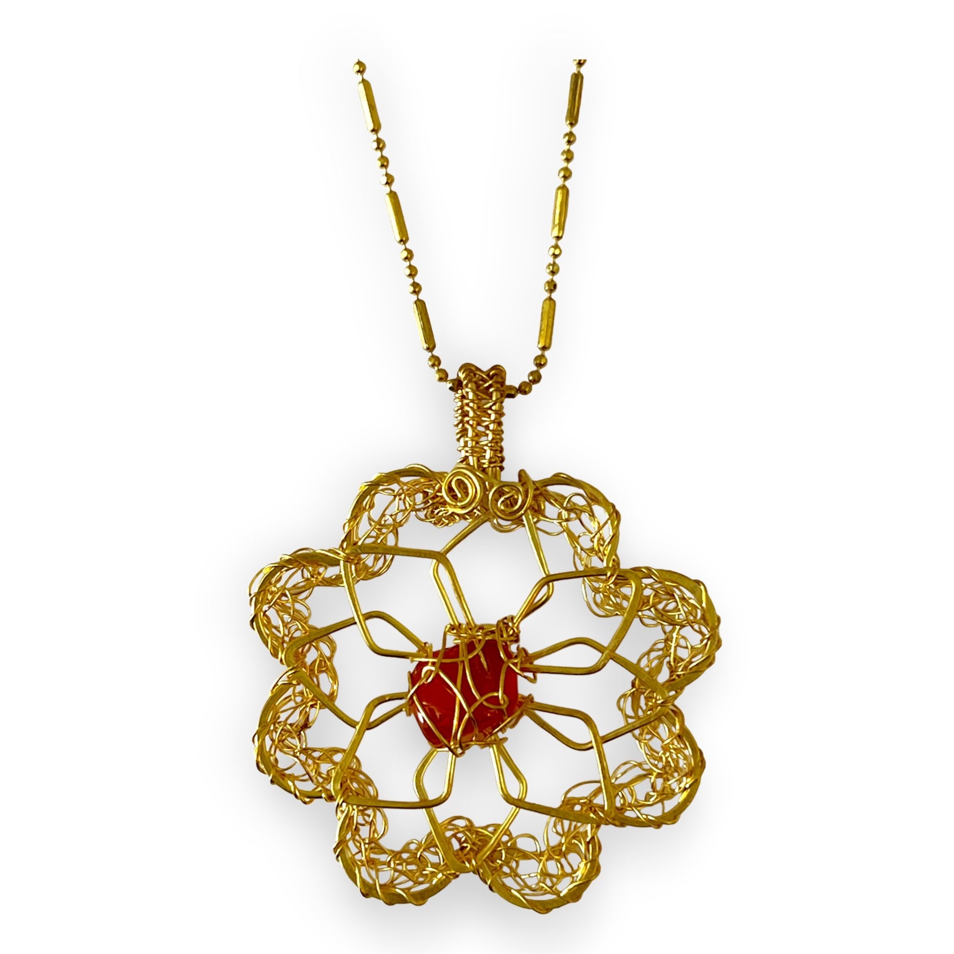 Lacy petal floral inspired gemstone pendant necklace - Sundara Joon
