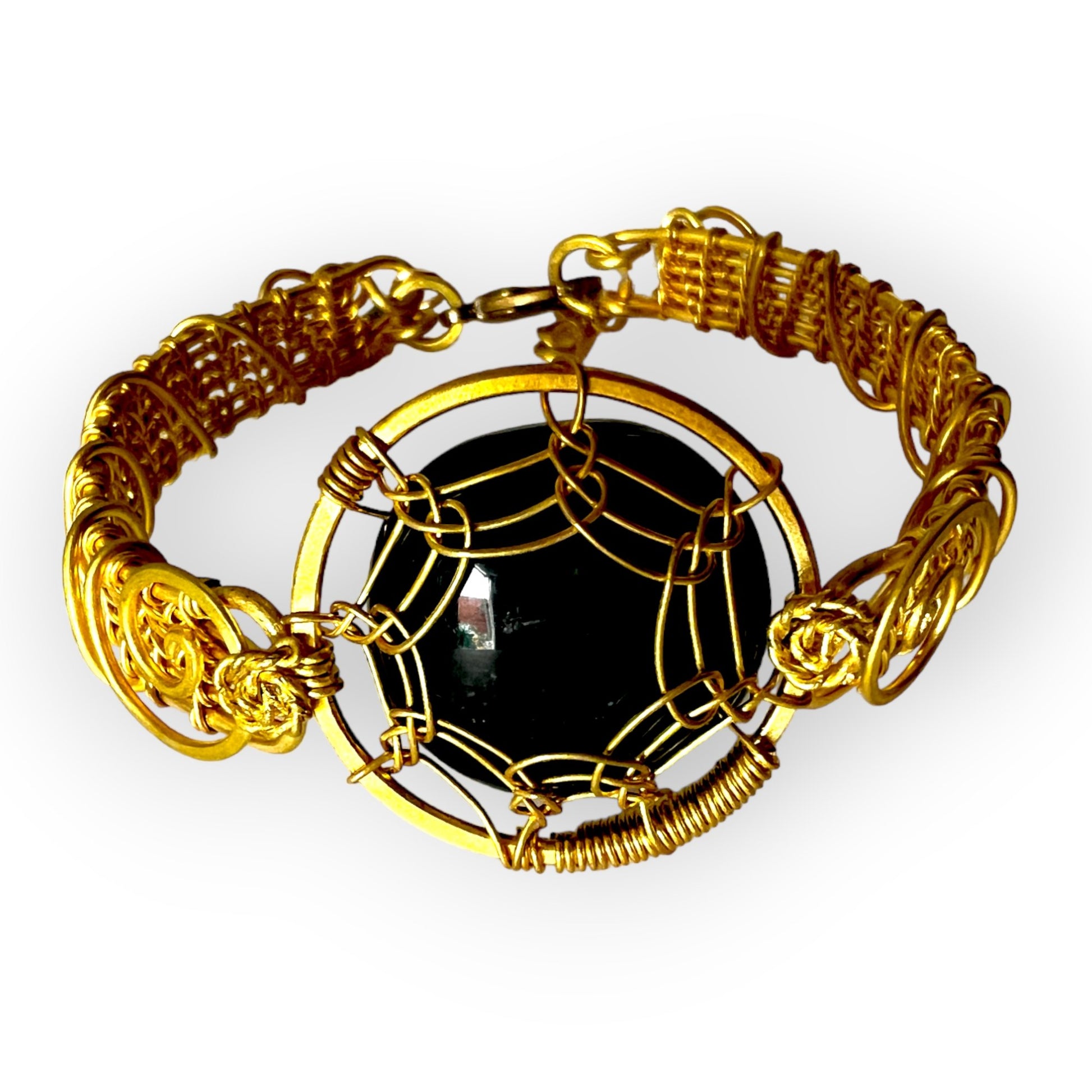 Lacy woven bracelet with colorful gemstone center - Sundara Joon