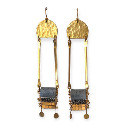 Ladder like tribal gemstone statement earrings - Sundara Joon