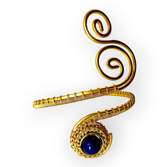 Lapis lazuli serpentine styled arm band - Sundara Joon
