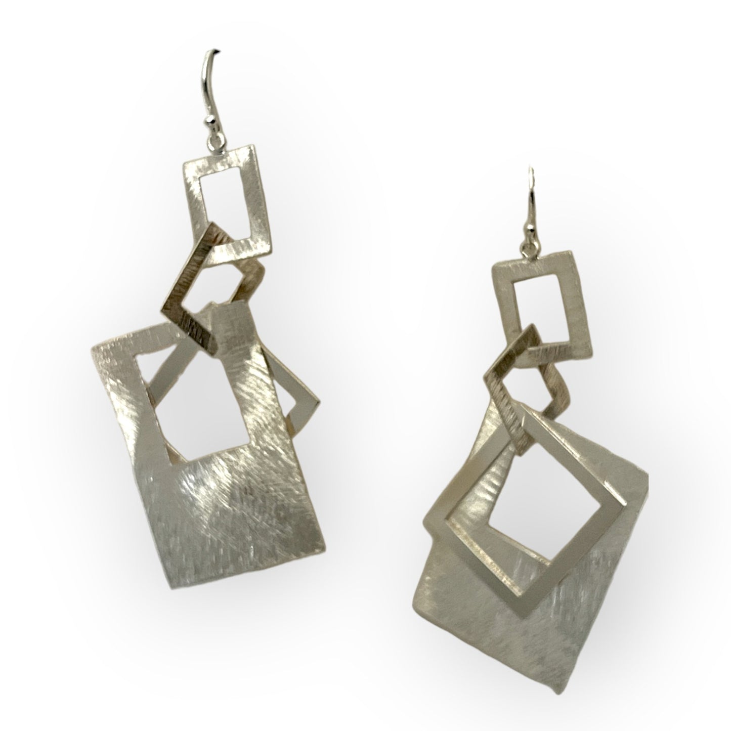 Linking rectangle silver drop statement earrings   - Sundara Joon