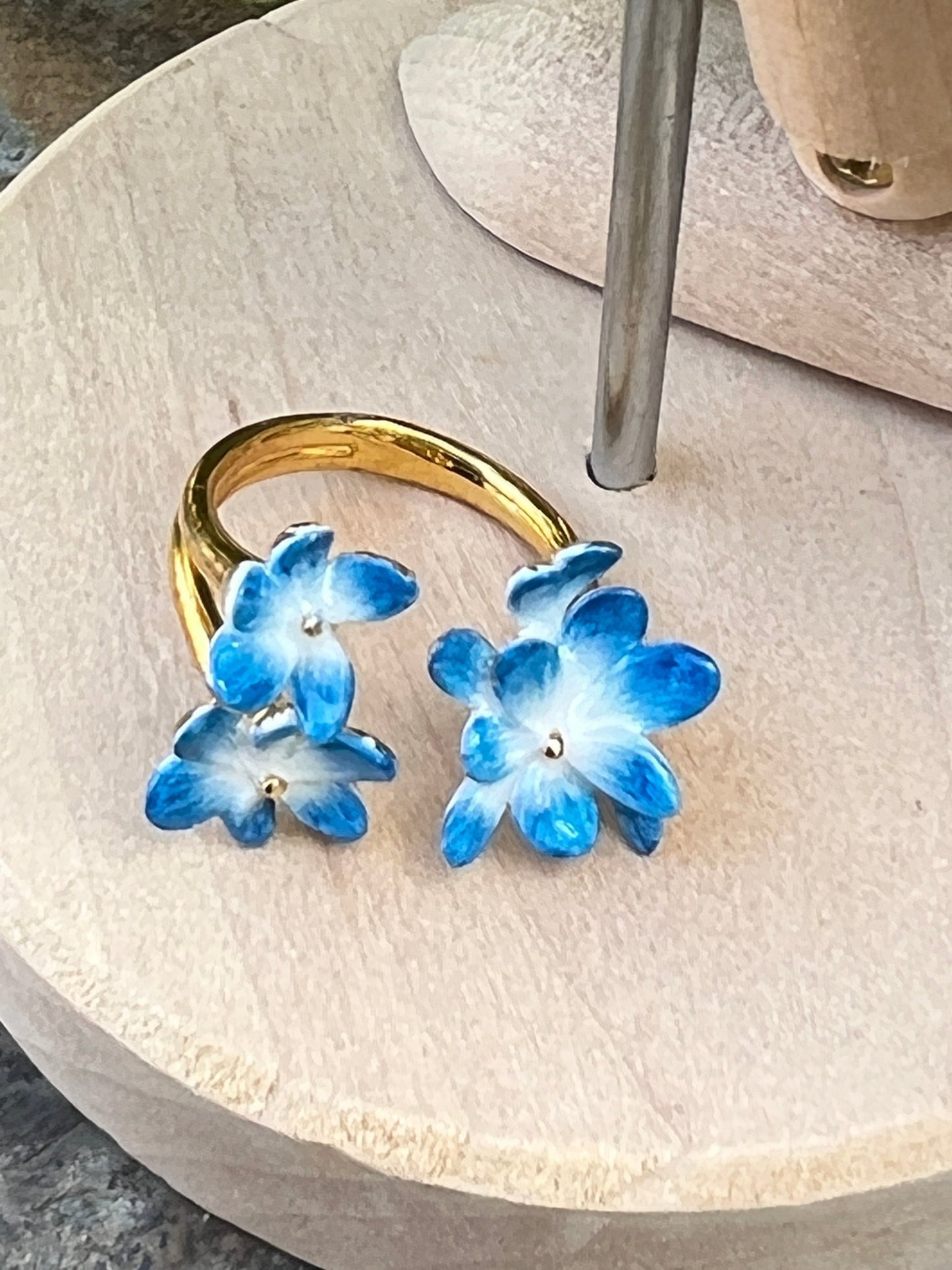 Lovely blue floral statement ringSundara Joon