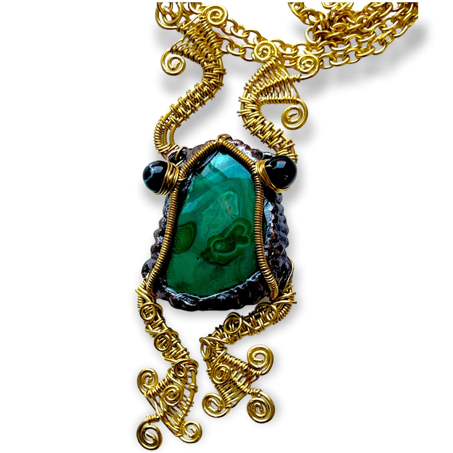 Malachite prince pendant necklace with chain - Sundara Joon