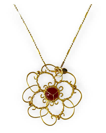 Mandala inspired gemstone pendant necklace - Sundara Joon