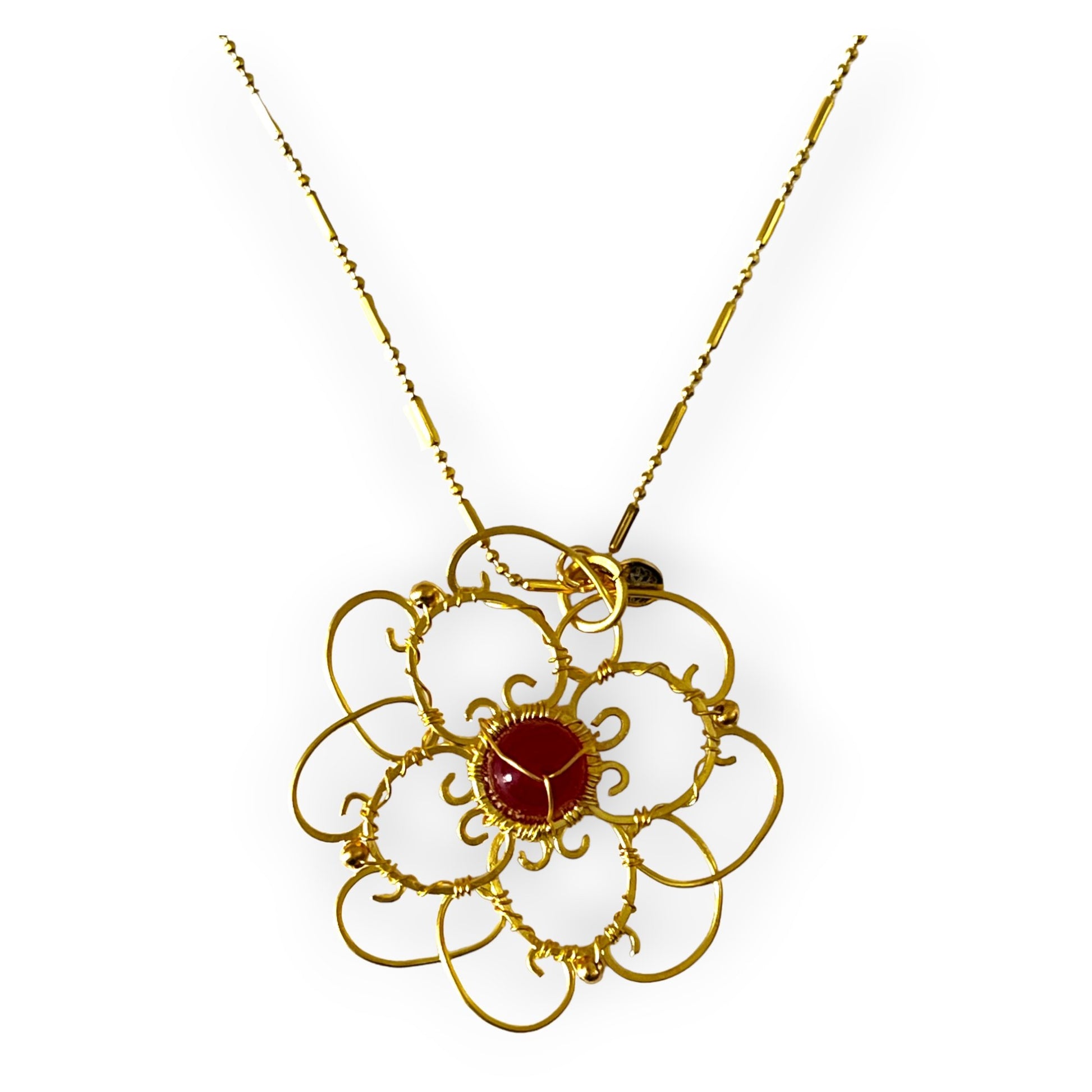 Mandala inspired gemstone pendant necklace - Sundara Joon