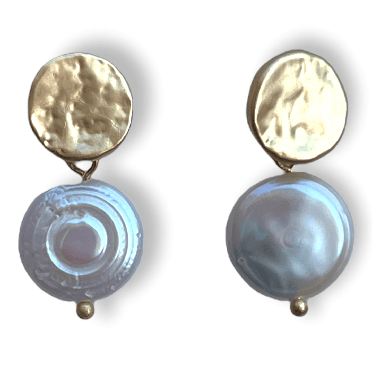 Modern drop pearl disk drop earrings - Sundara Joon
