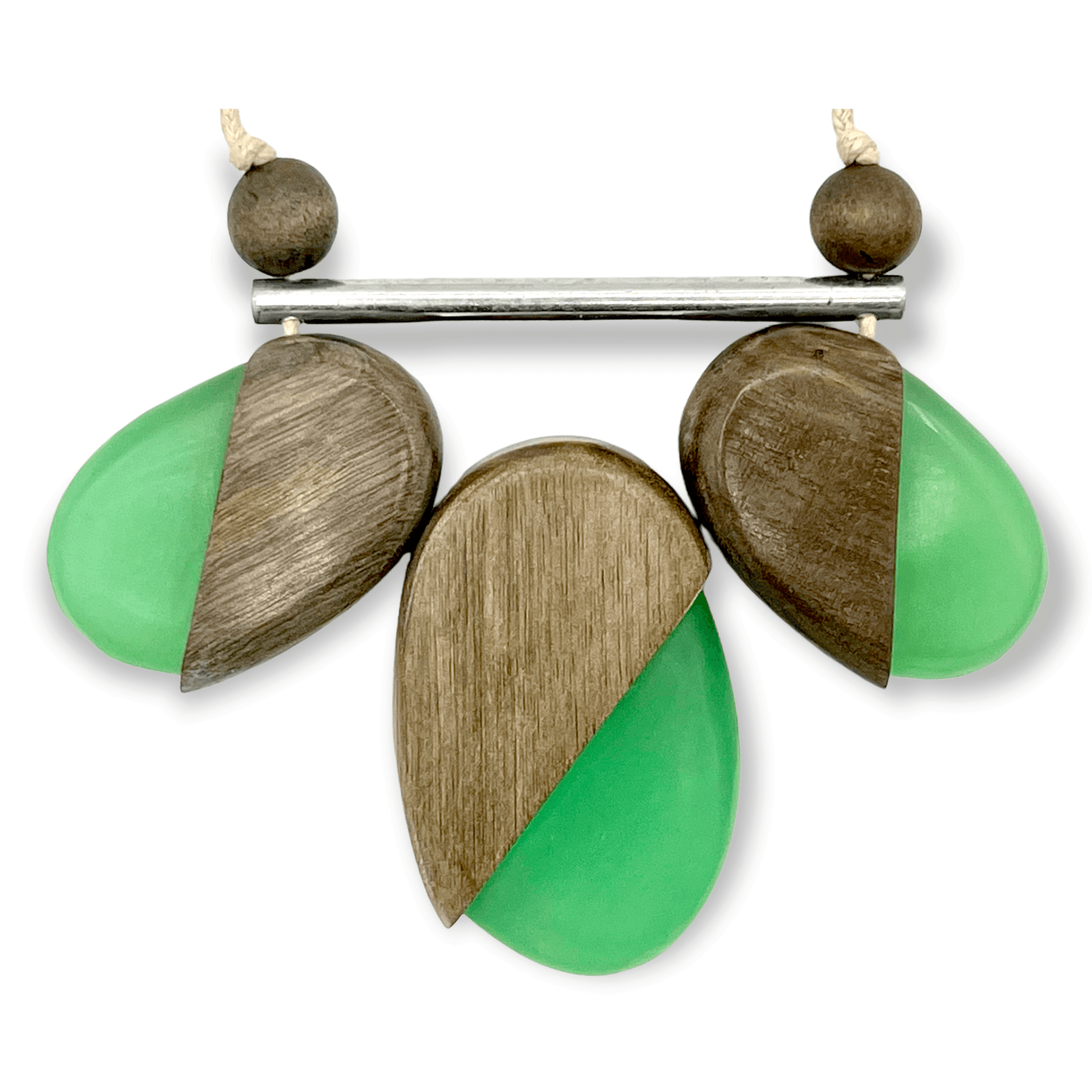 Modern take on a wood and resin statement necklace - Sundara Joon
